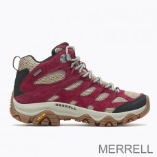Achetez des bottes de randonnée Merrell en ligne - Moab 3 Mid GORE-TEX® Femme Rouge Foncé