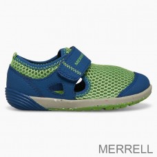 Acheter Merrell Slip On en ligne - Bare Steps® H2O Enfant Bleu Foncé Vert