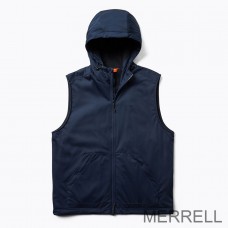 Shop Merrell France Vest - Whisper Hooded Hommes Bleu Marine