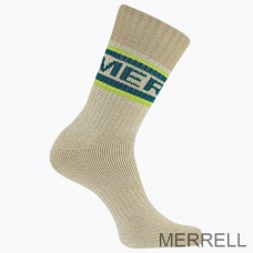 Merrell France Outlet Chaussettes - Brushed Crew Hommes Vert