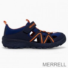 Chaussures Aquatiques Merrell Enfants Online France - Hydro Explorer Bleu Marine Orange