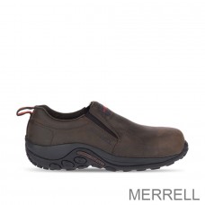Merrell Paris Chaussures de Travail - Jungle Moc Cuir Comp Toe Cap Large Largeur Homme Marron