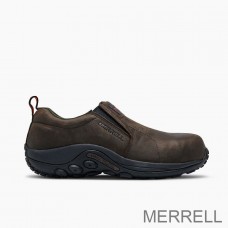 Chaussures de travail Merrell bon marché - Jungle Moc Leather Comp Toe Cap Hommes Marron
