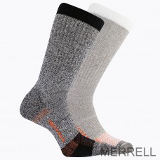Merrell Rugged Steel Toe Cap Crew 2 Pack Outlet France - Chaussettes Femme Gris