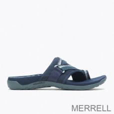 Merrell Promo - Sandales Femme Terran 3 Cush Post Large Largeur Bleu Marine