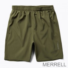 Merrell Shorts Online Paris - Terrain Run pour hommes vert olive