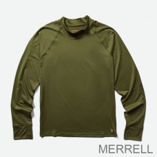 Merrell France Sweatshirts - Trail Course Midlayer Homme Vert Olive