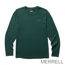 Soldes T-shirts Merrell - Manches Longues Quotidiennes avec Tencel™ Homme Bleu