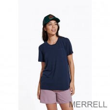 Soldes T-shirts Merrell France - Everyday with Tencel™ Femme Bleu Marine