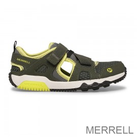 Merrell France - Chaussures d'eau Hydro Free Roam Monarch pour enfants Vert olive Vert clair